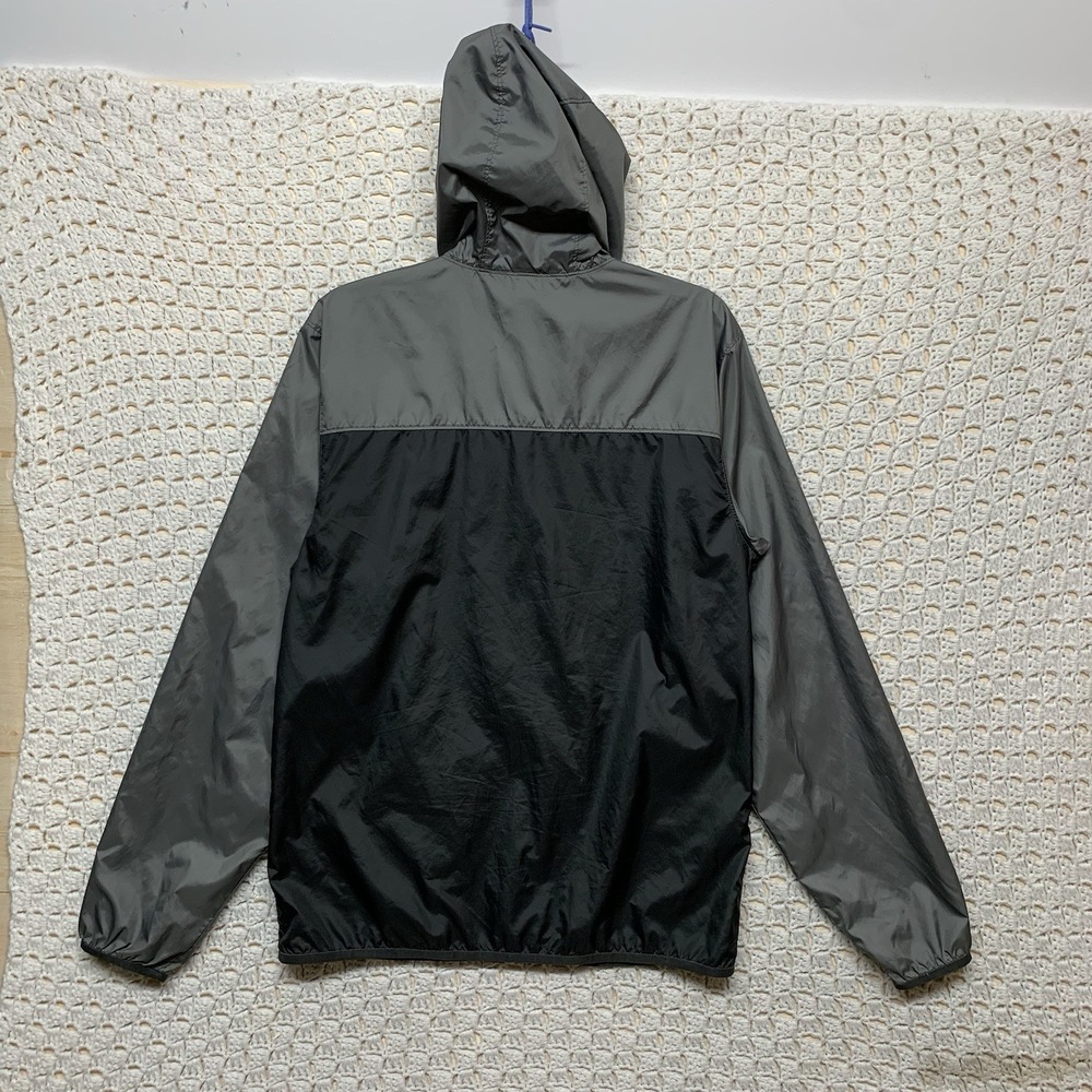 Eddie Bauer Hooded Windbreaker Rain Jacket Men Sz S Gray Colorblock Zip Pockets‎ - Picture 3 of 10